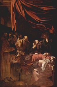 Caravaggio: La morte della Madonna, cm. 369 x 245, Louvre, Parigi.